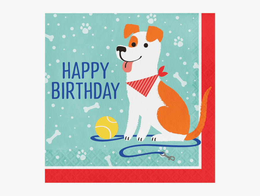 Pawesome Party Happy Birthday Napkins - Dog Happy Birthday, Transparent Clipart