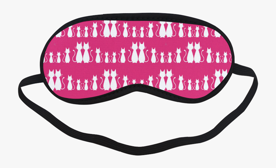 Cat Pattern Sleeping Mask - Eye Mask With Googly Eyes, Transparent Clipart