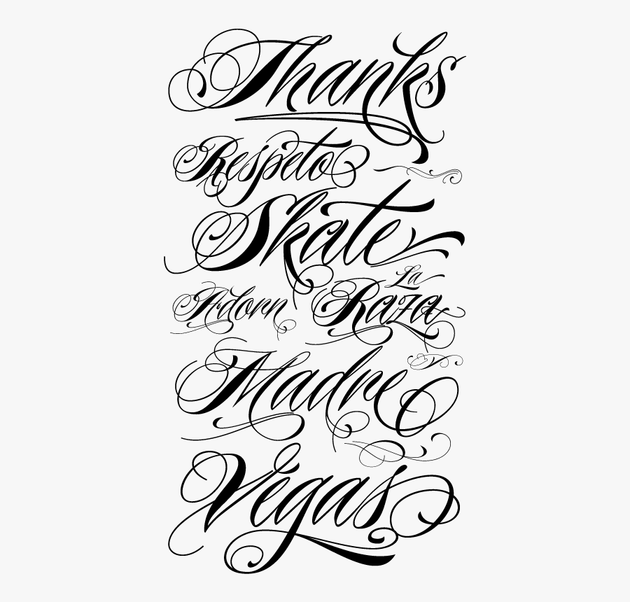 Tattoo Lettering Fonts, Transparent Clipart