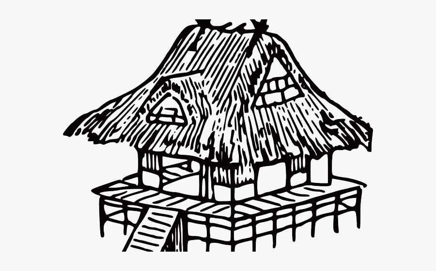 Hut Black And White Clipart, Transparent Clipart