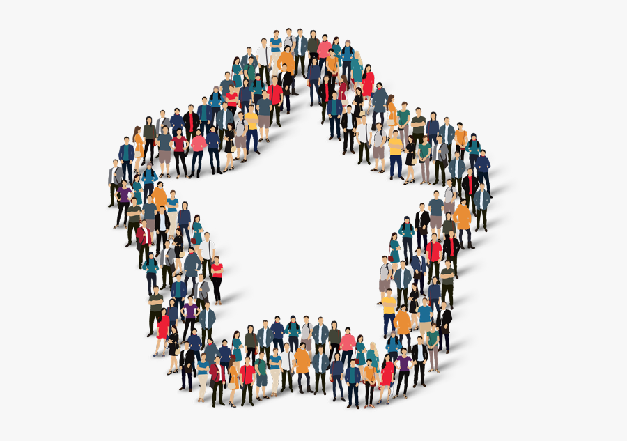 5 Star Icon - Crowd, Transparent Clipart