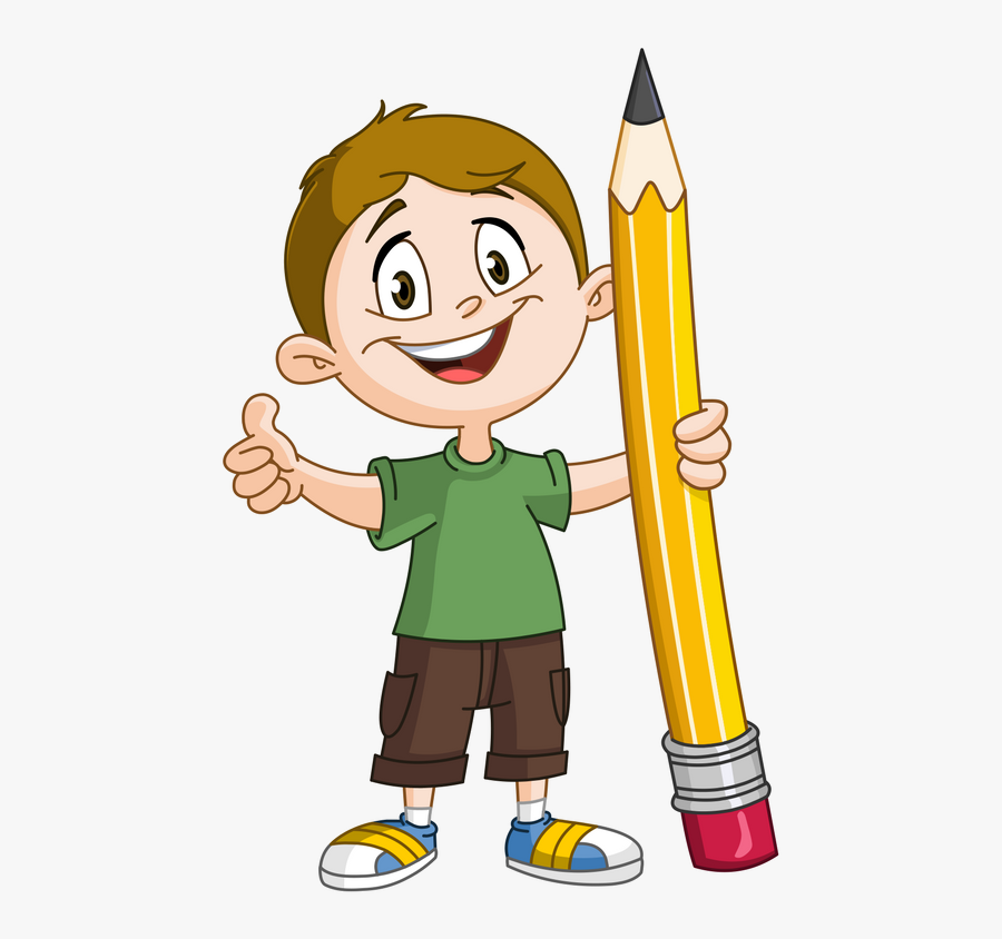 Transparent Tutor Clipart - Kid Holding A Pencil Clipart, Transparent Clipart