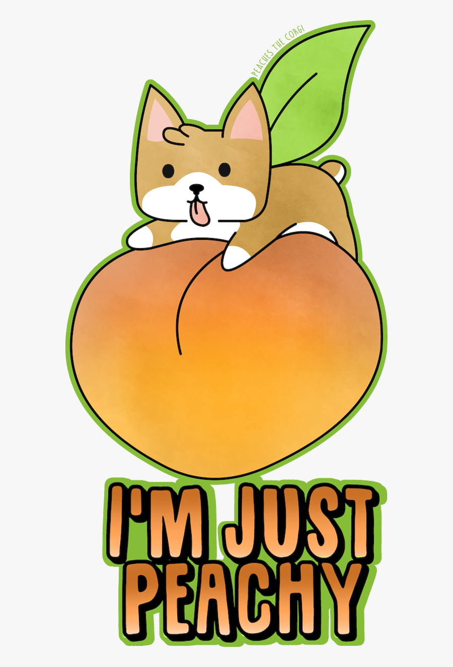 Peaches The Corgi - Cartoon, Transparent Clipart