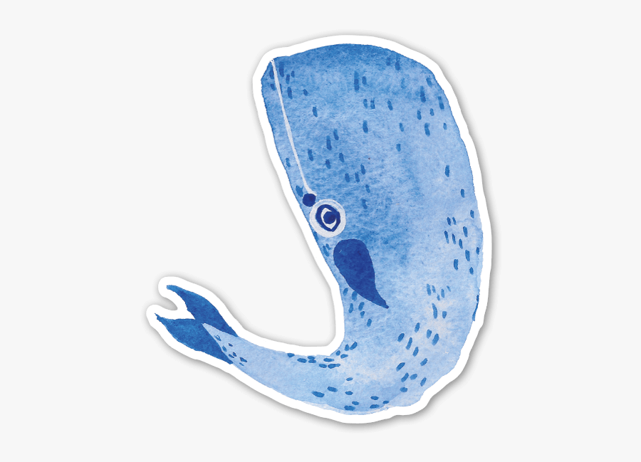 Blue Whale Sticker - Illustration, Transparent Clipart