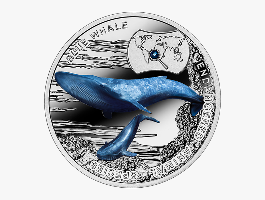 Niue 2015 1$ Blue Whale - Fine Silver 10 Coin Subscription Endangered Animals, Transparent Clipart