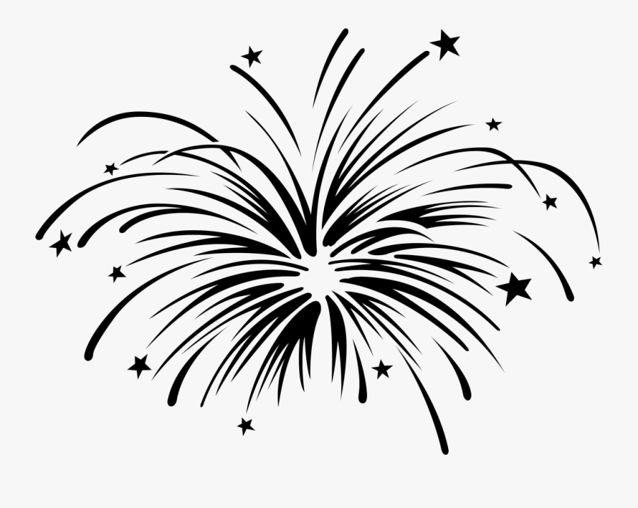 Black And White Fireworks Clipart, Transparent Clipart
