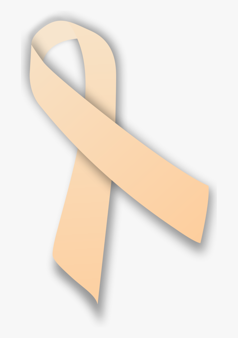 Uterine Cancer Peach Ribbon, Transparent Clipart