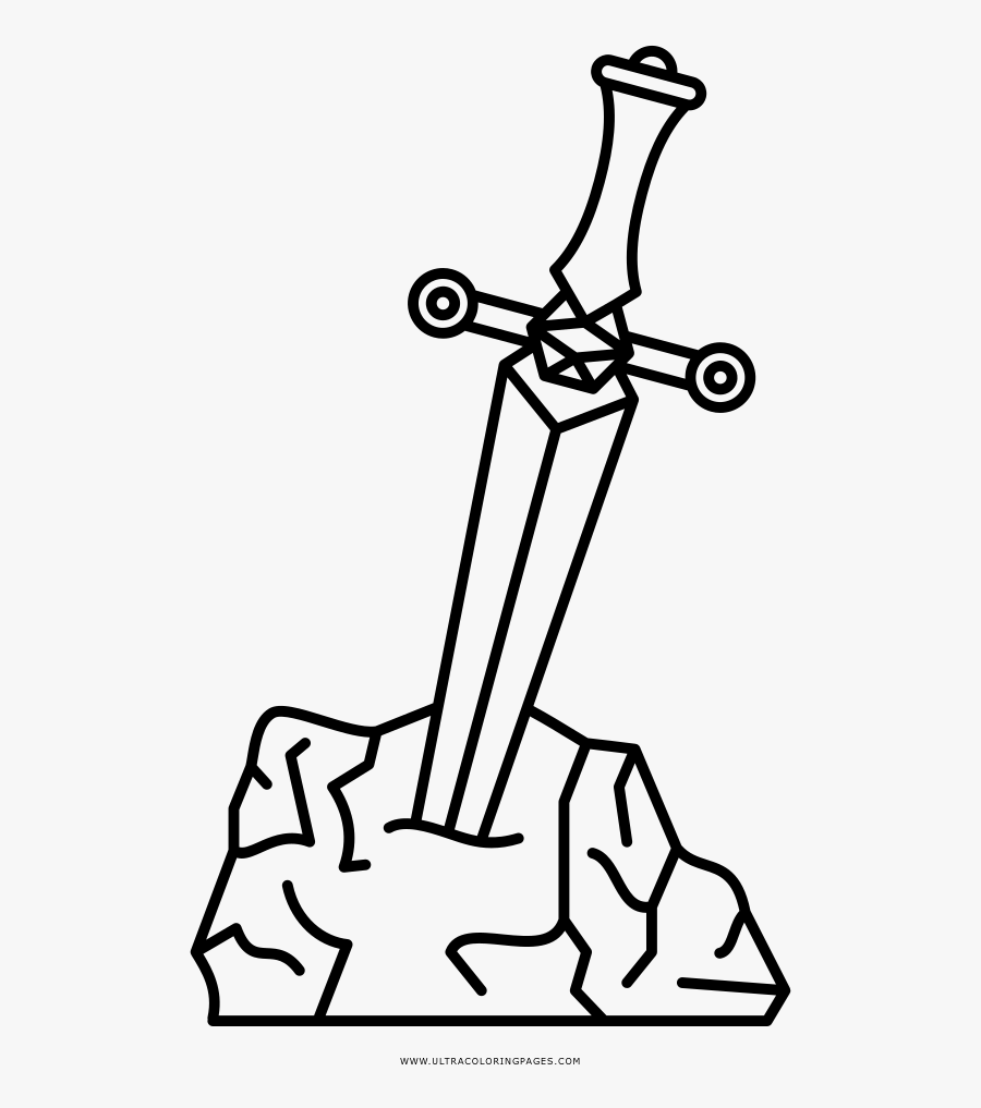 Sword Coloring Page - Line Art, Transparent Clipart