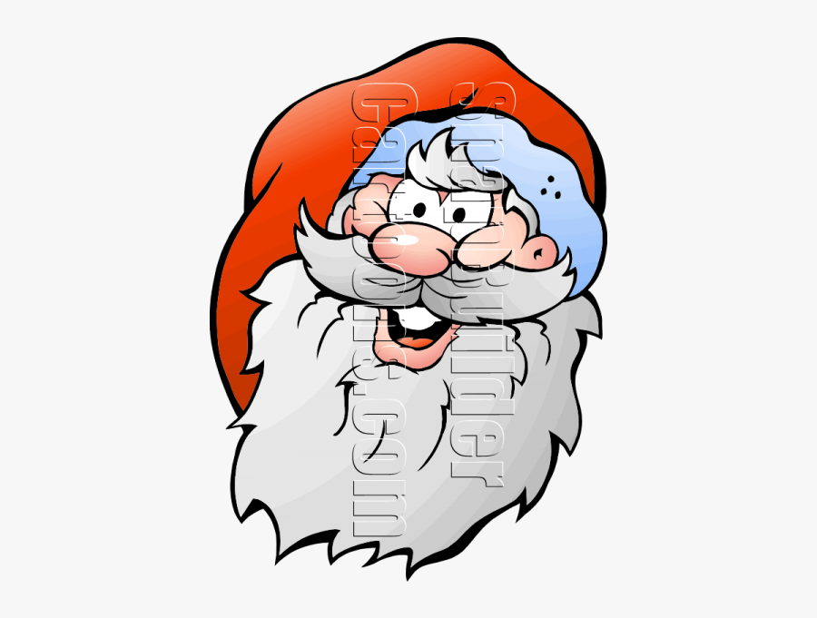 Christmas Santa Head Mascot - Cartoon, Transparent Clipart