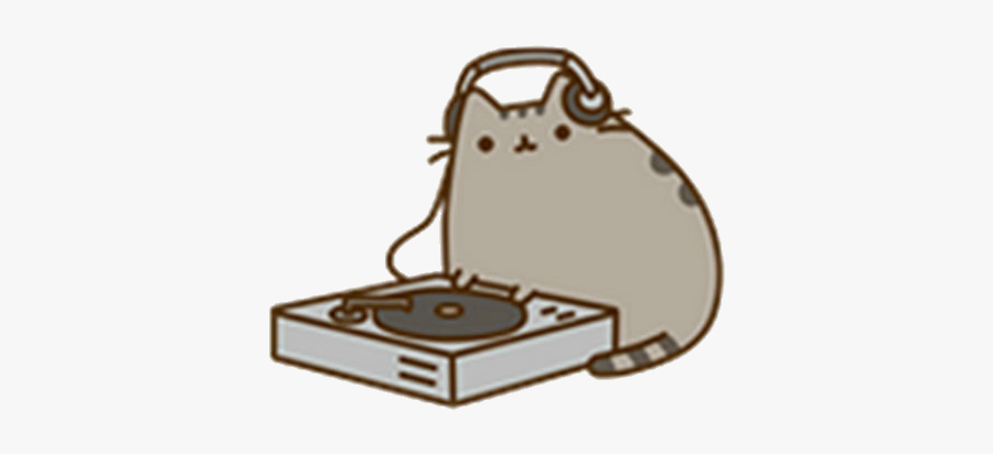 Pusheen Cat With Headphones, Transparent Clipart