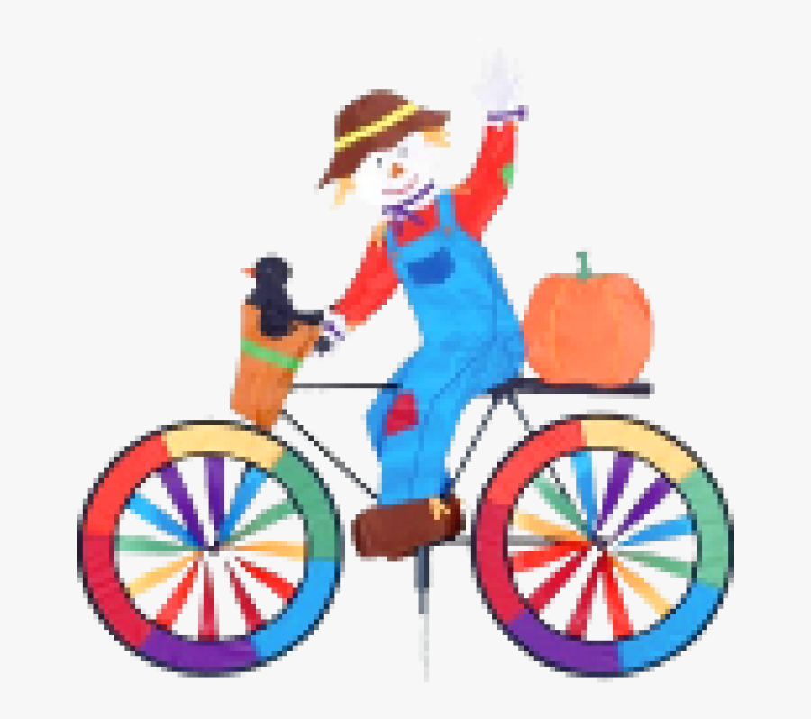 Image Of Scarecrow On A Bicycle/bike Spinner - Wind Wheels & Spinners, Transparent Clipart