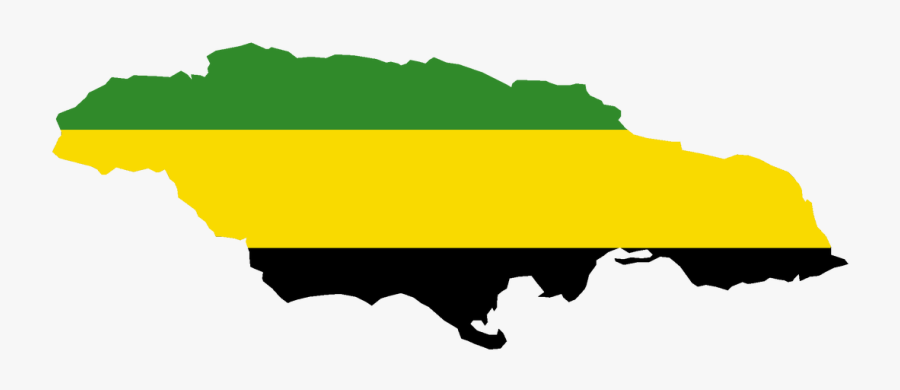 Picture - Jamaica Outline Map Flag, Transparent Clipart