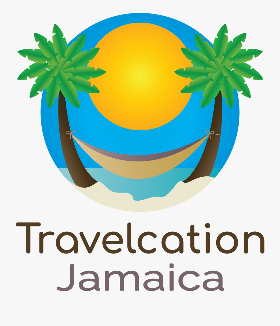 Travelcation Jamaica - Png Palm Tree And Beach Transparent Logo, Transparent Clipart