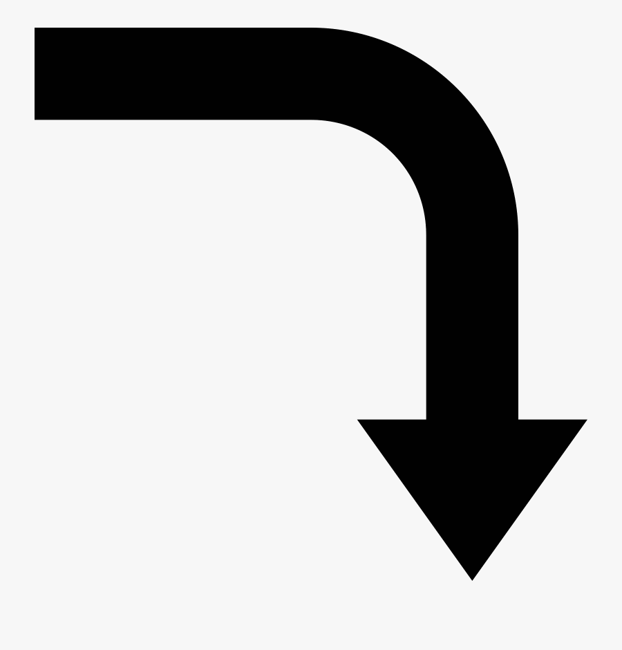 Turn Png - Arrow Going Right And Down, Transparent Clipart