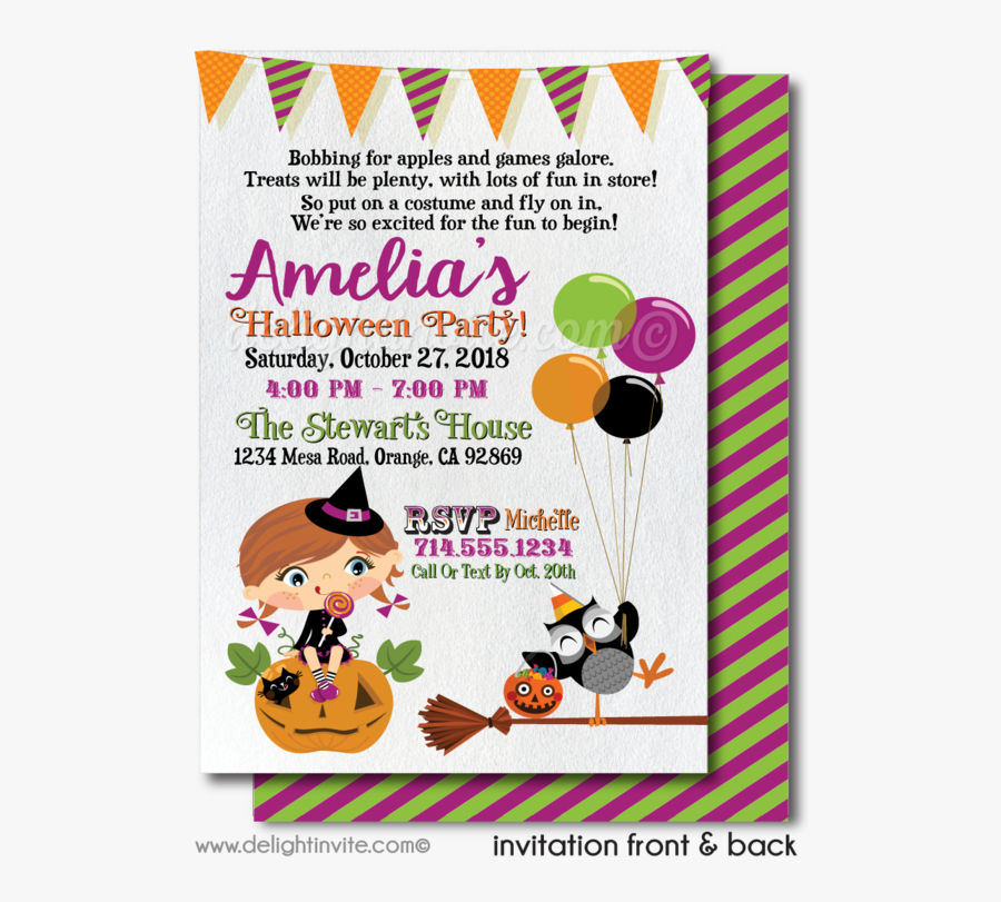 Cute Costume Party Invitations, Transparent Clipart
