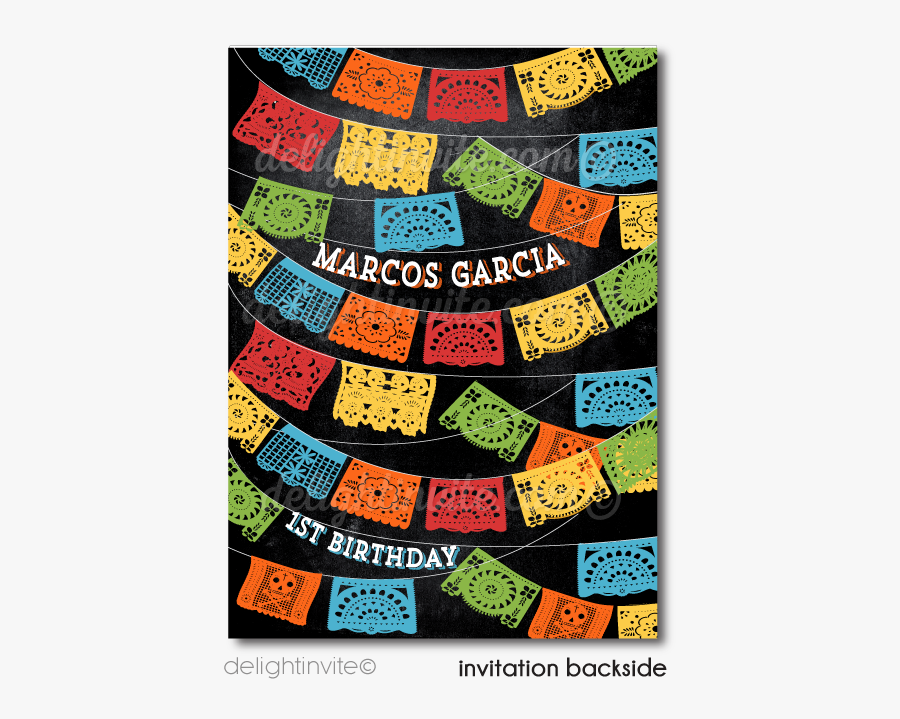 Clip Art Mexican Birthday Invitation - Papel Picado Png, Transparent Clipart