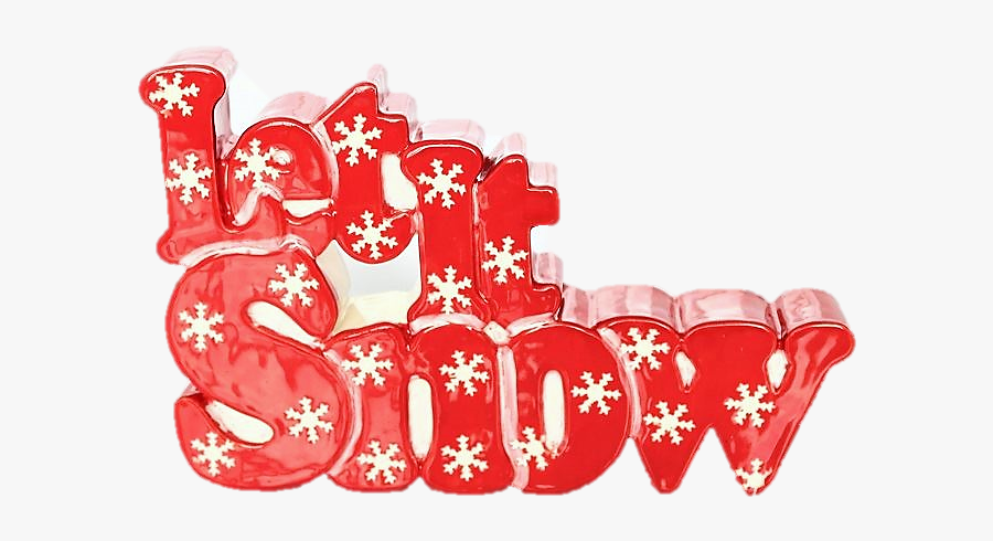 Let It Snow Plaque In Red - Illustration, Transparent Clipart