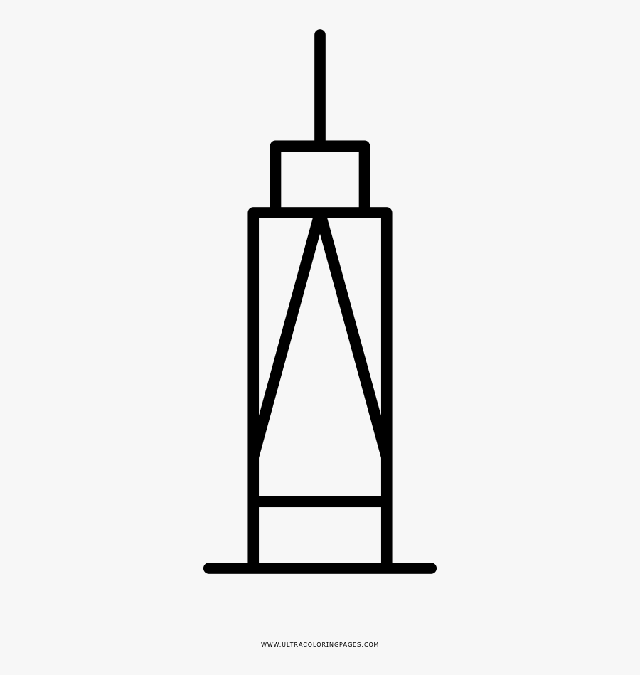 World Trade Center Coloring Page - Line Art, Transparent Clipart