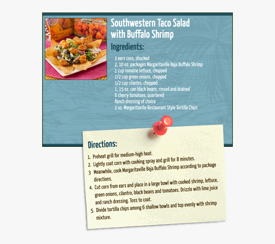Taco Salad W/ Buffalo Shrimp - Side Dish, Transparent Clipart