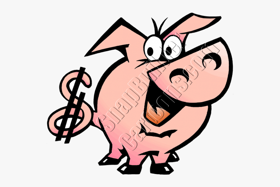 Pig With Dollar Sign Tail - Vector Graphics, Transparent Clipart