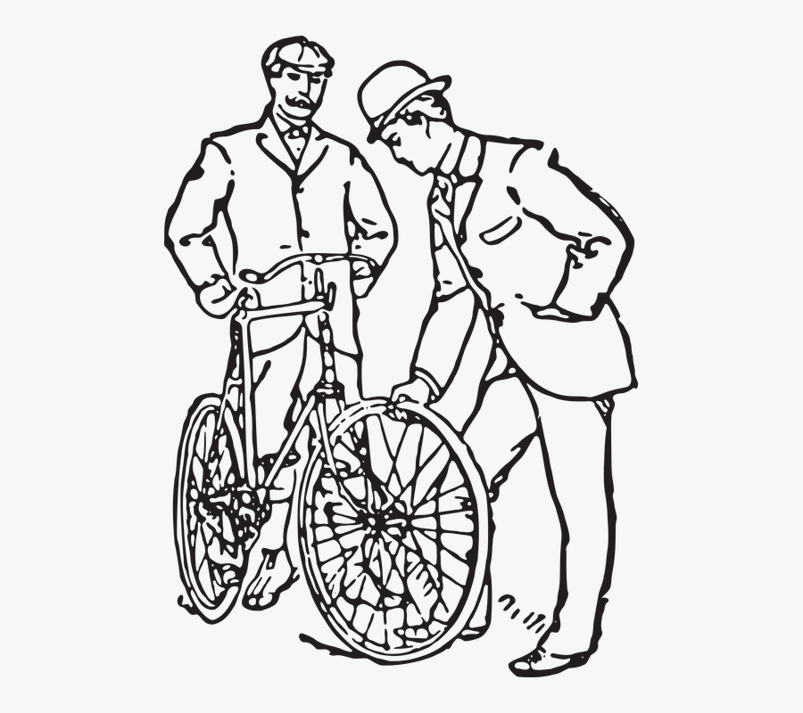 Drawn Bicycle Old Fashioned - Vintge Man Bicycle Vector, Transparent Clipart