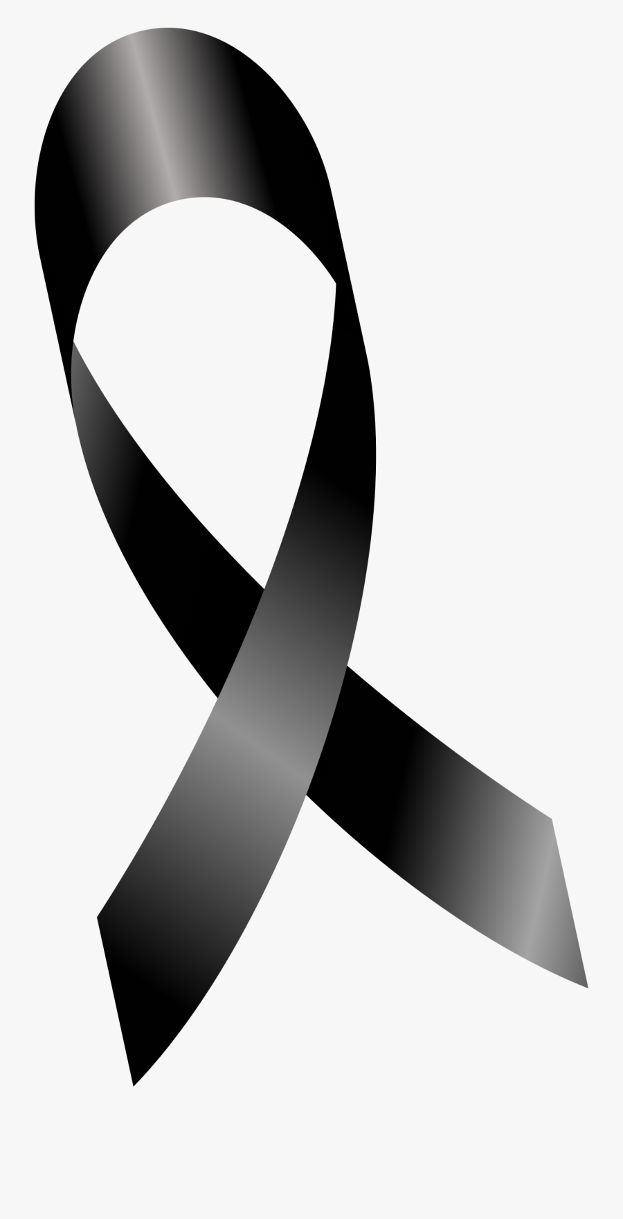 Ribbon Clip Art - Cancer Ribbon Png Black, Transparent Clipart