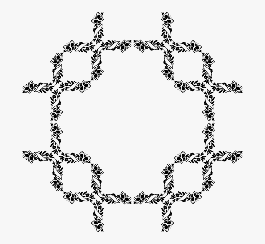 Line Art,fashion Accessory,symmetry - Round Frame Clipart Black And White, Transparent Clipart