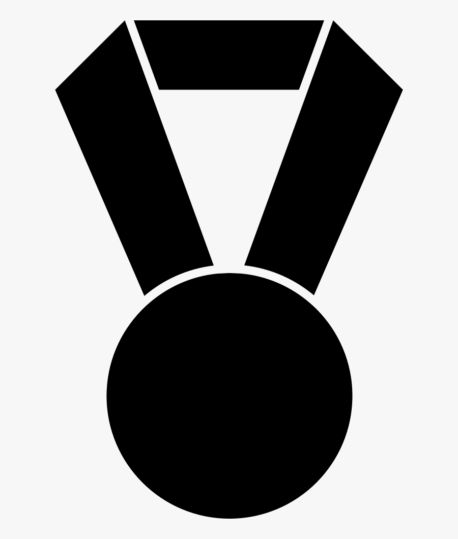 Football Medal Hanging Of A Ribbon In Black Shaped - Medal Black And White Png, Transparent Clipart