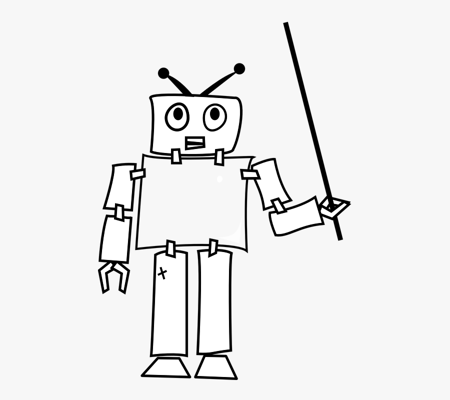 Robot, Android, Thought, Thinking, Teaching, Showing - Easy Cool Robot Drawing, Transparent Clipart