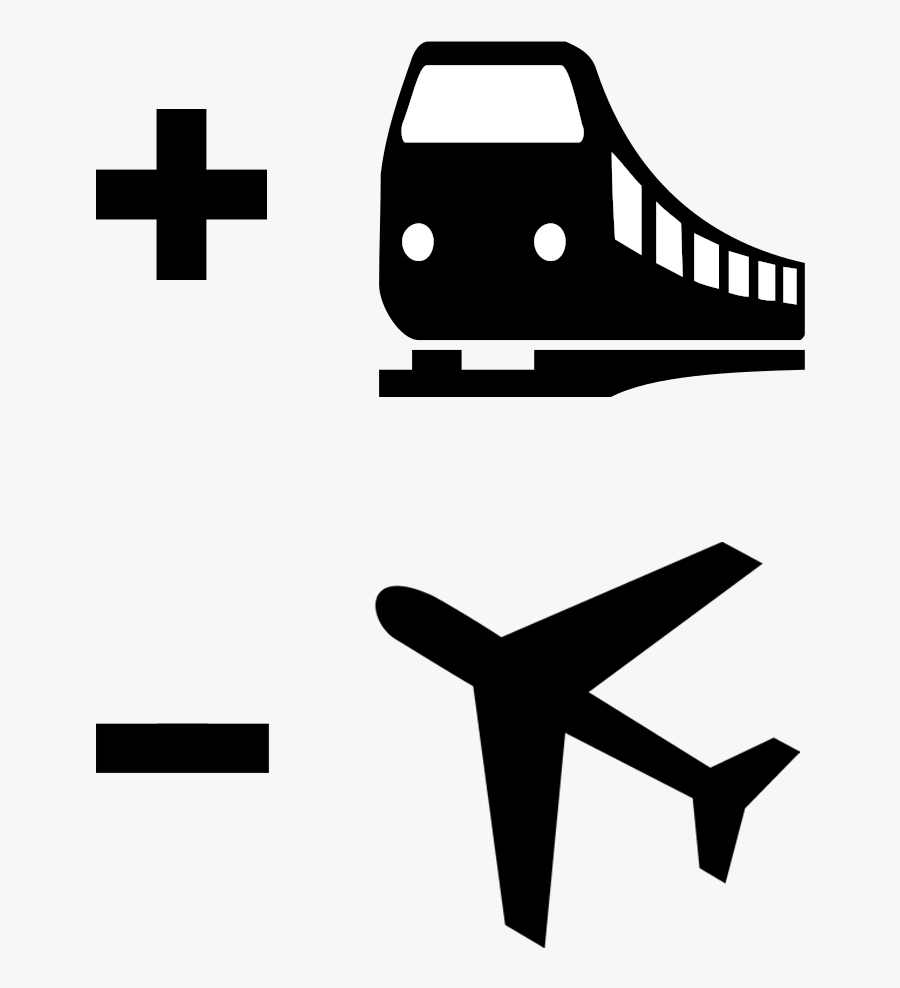 Travel More By Train Than By Plane Icon - Train And Bike Symbol, Transparent Clipart