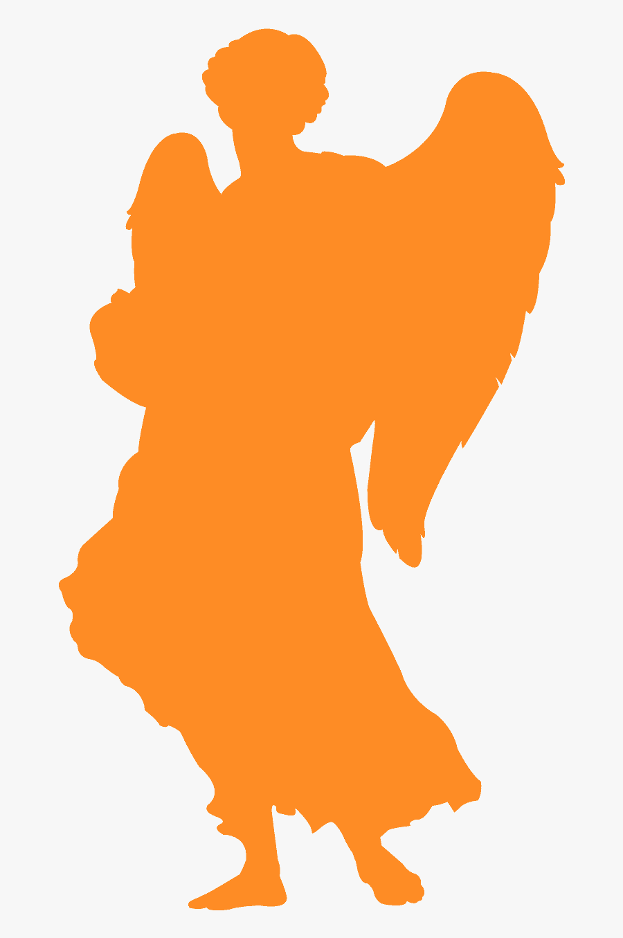 Silueta De Un Angel Para Colorear, Transparent Clipart