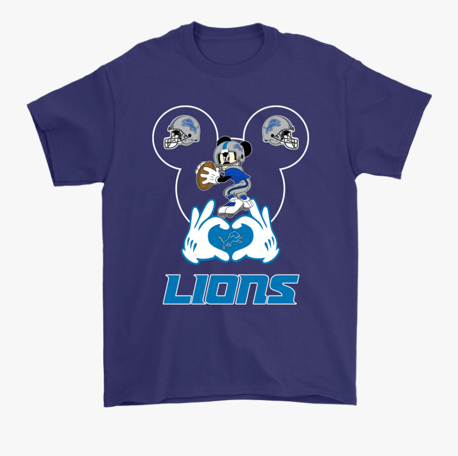 I Love The Lions Mickey Mouse Detroit Lions Shirts - You Can T Save The World Alone Marvel, Transparent Clipart