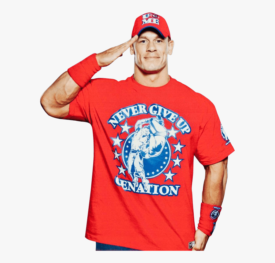 John Cena Never Give Up - John Cena Red Shirt, Transparent Clipart