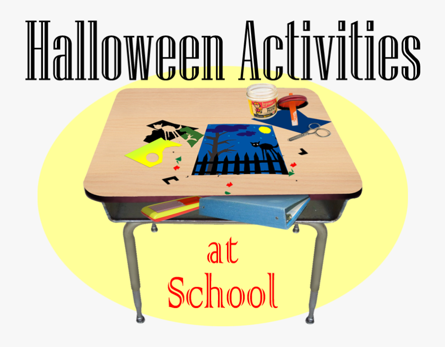School Desk - Halloween School Crafts, Transparent Clipart