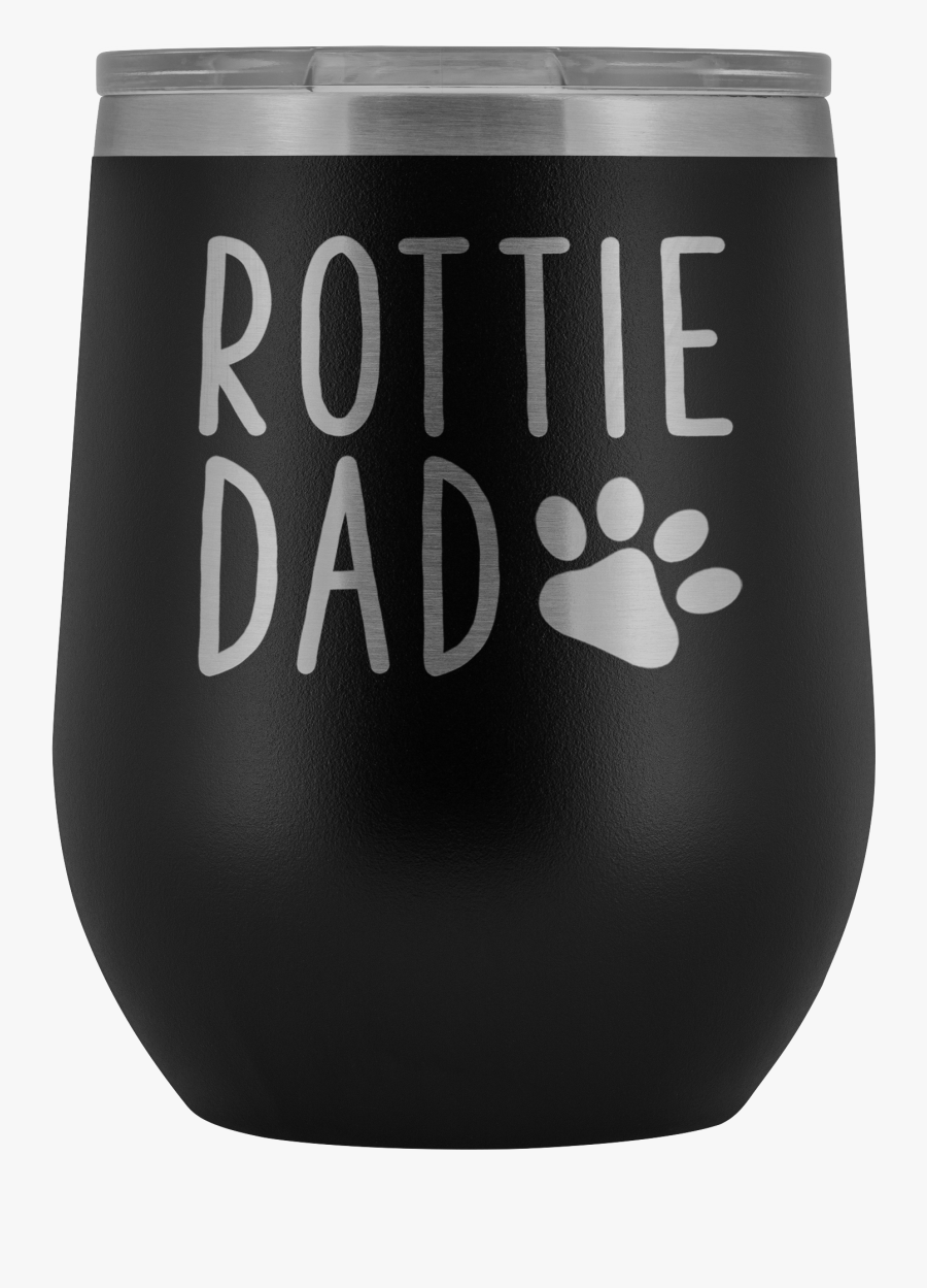 Rottie Dad Wine Tumbler With Lid, Rottweiler Dog Dad - Guinness, Transparent Clipart
