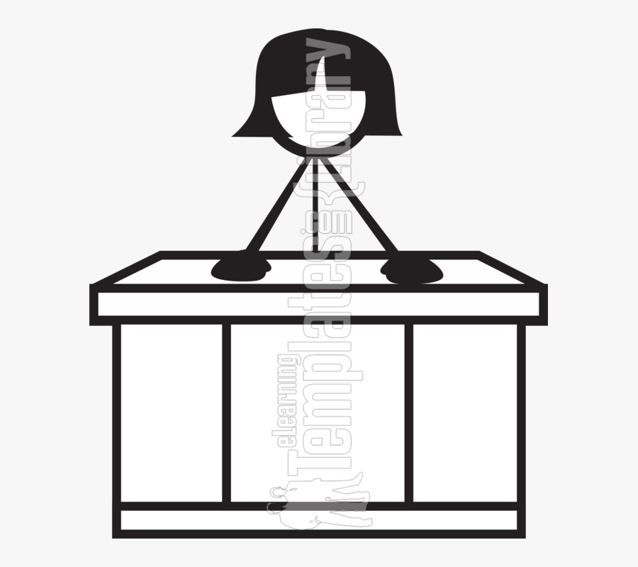 Transparent Girl Sitting At Desk Clipart - Stick Woman Desk, Transparent Clipart
