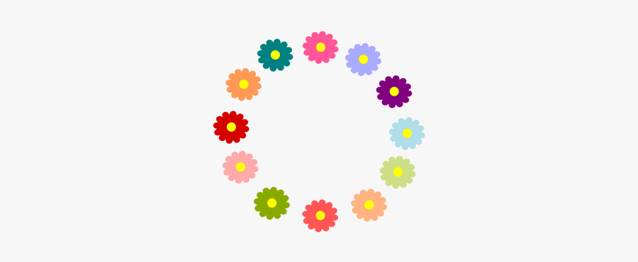 Rainbow Flower Wreath - Cartoon Flower Wreath Png, Transparent Clipart