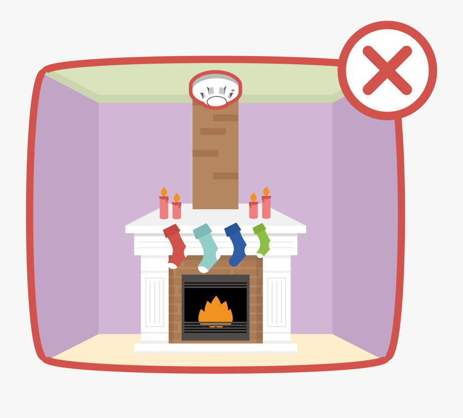 Smoke Detector Fireplace - Cartoon, Transparent Clipart