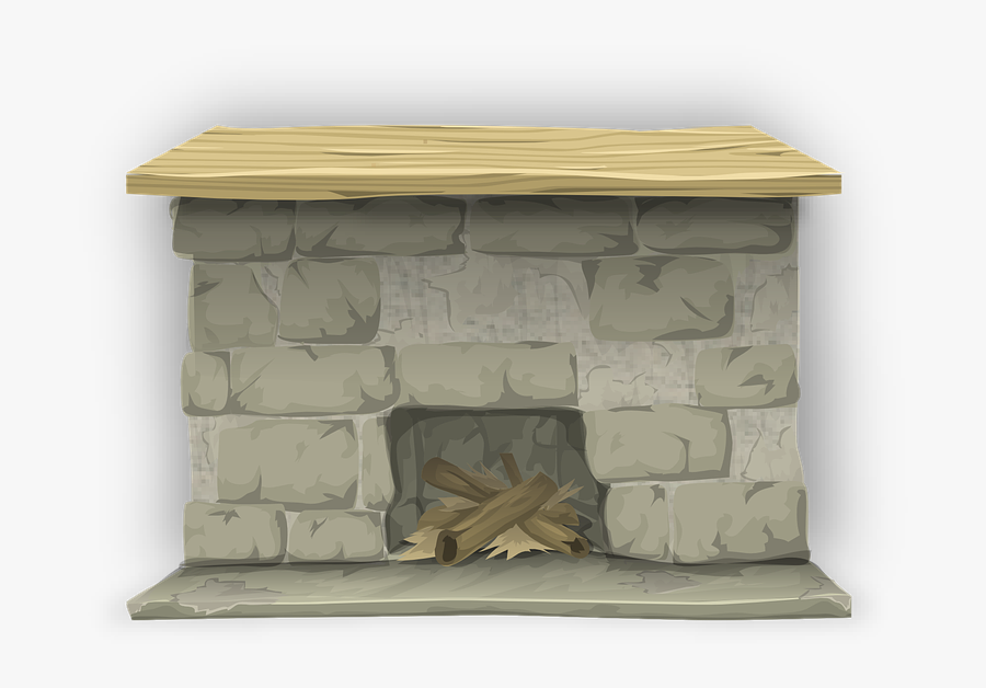 Fireplace, Brick, Stone, Grey, Gray, Firewood, Mantel - Fire Place Transparent Background, Transparent Clipart