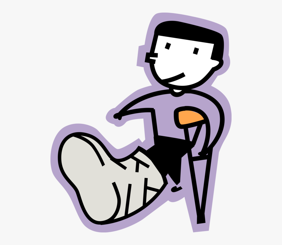 Injury Clipart Leg Cast - Boy With Broken Leg, Transparent Clipart