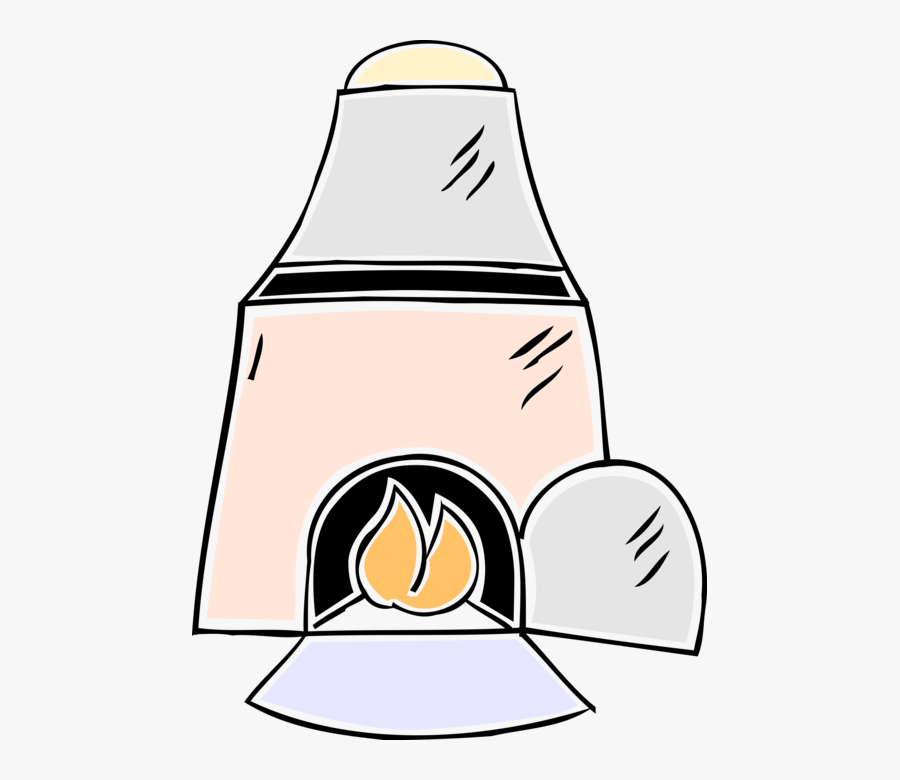 Vector Illustration Of Fireplace Hearth With Burning, Transparent Clipart