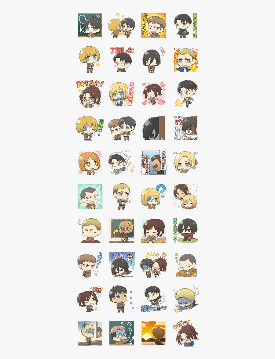 Attack On Titan Chimi-chara Ver - Attack On Titan Chimi Chara Line Stickers, Transparent Clipart