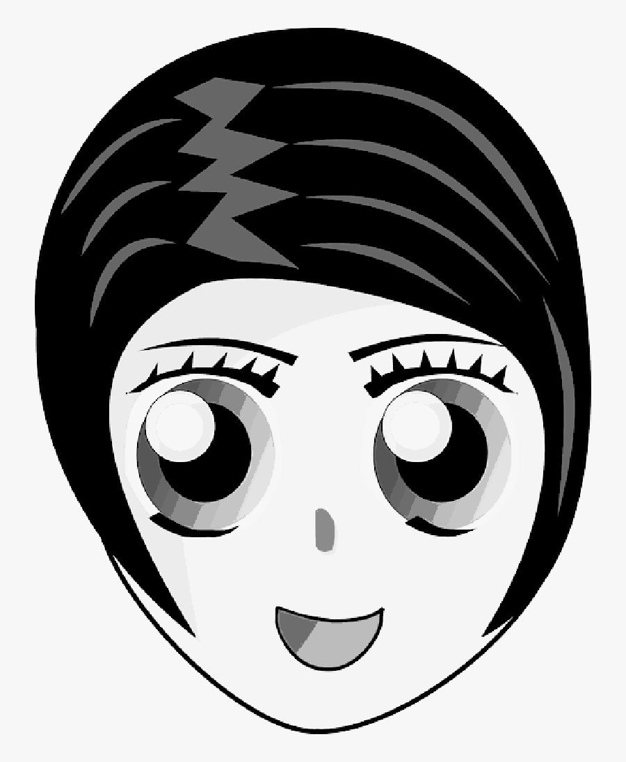 Clip Art , Png Download - Person With Black Hair And Blue Eyes Cartoon, Transparent Clipart