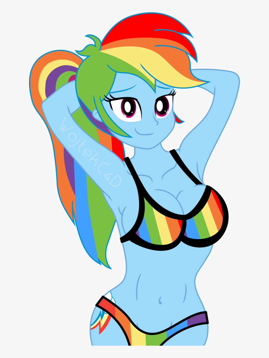 Clipart Clothes Vendor - Rainbow Dash In A Bikini, Transparent Clipart