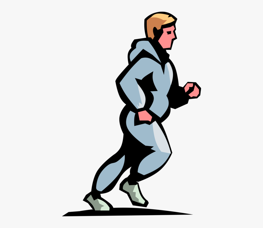 Vector Illustration Of Jogger Jogging At Leisurely - Jogging Clipart, Transparent Clipart