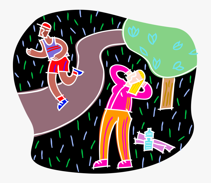 Vector Illustration Of Physical Fitness Jogging And - Fermentation Muscle Cells Cartoon, Transparent Clipart