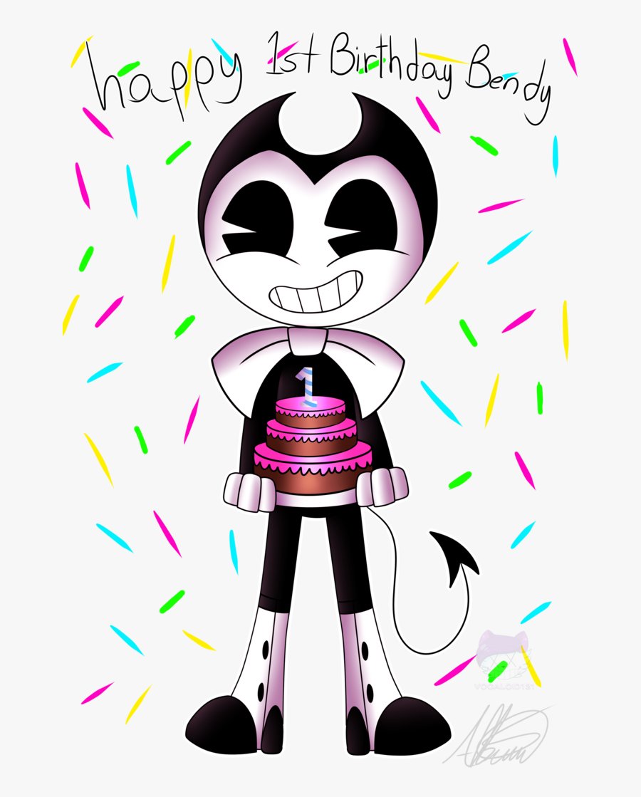 Happy 1st Birthday Bendy, Transparent Clipart
