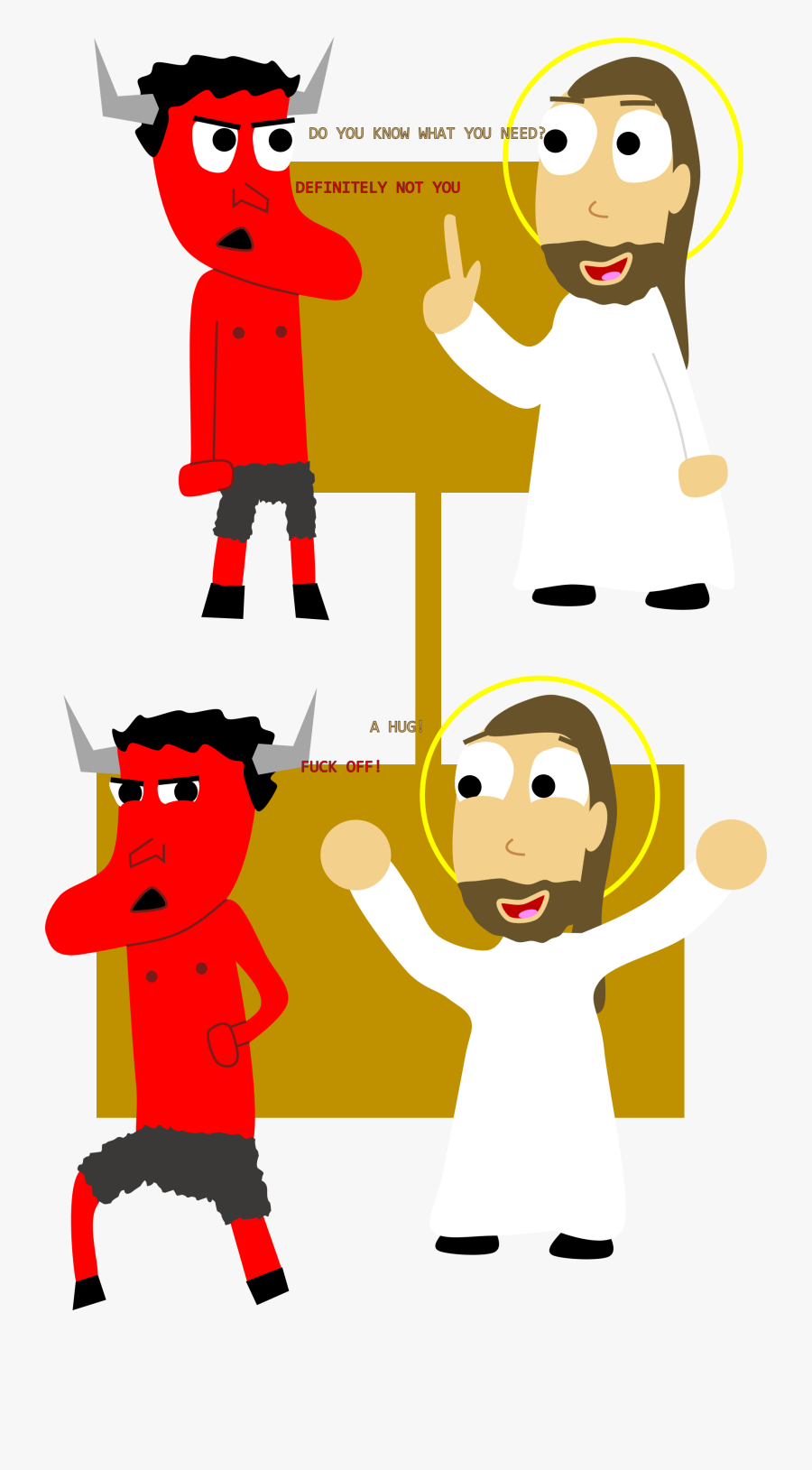 Jesus And Satan - Cartoon, Transparent Clipart