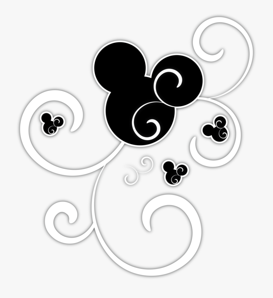 Swirls Clipart Mickey - Mickey Mouse Tribal Tattoo, Transparent Clipart