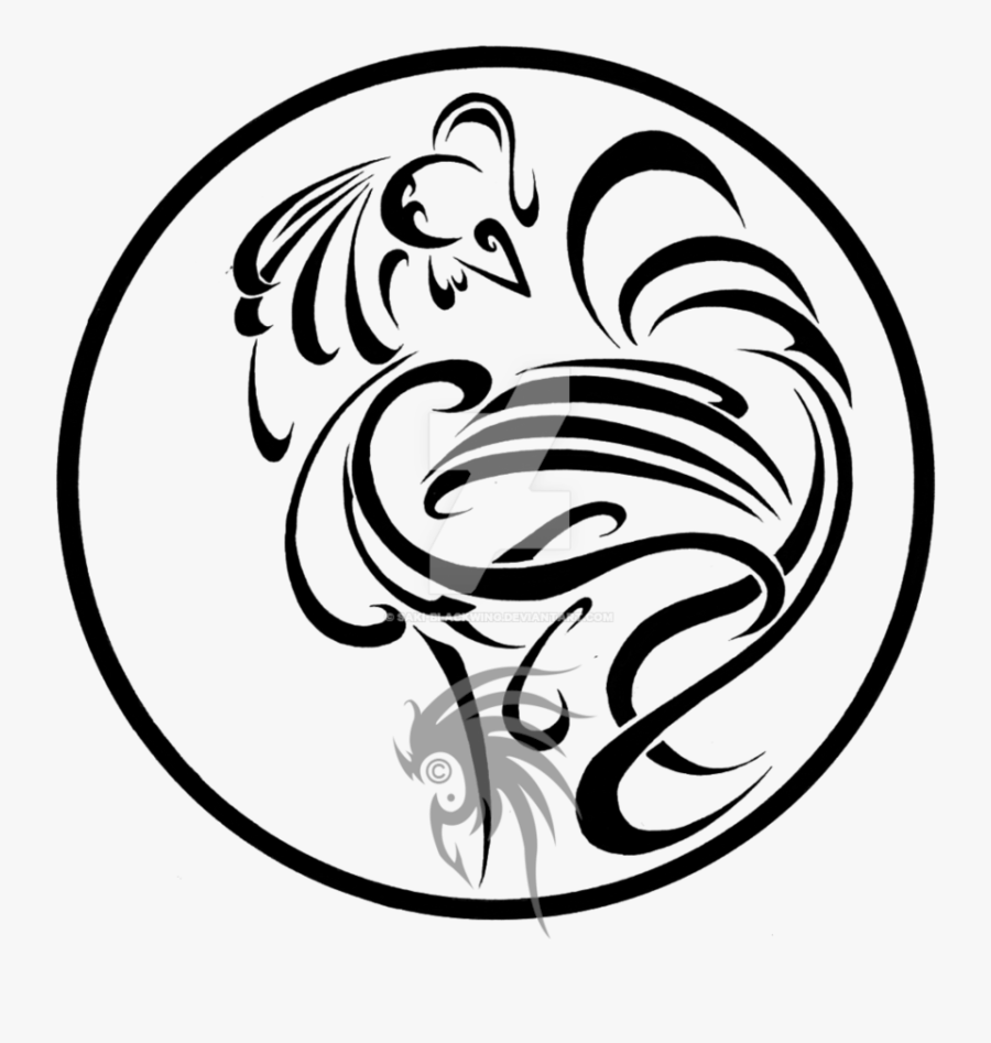 Happy New Lunar Year By Saki Blackwing - Year Of The Rooster Tattoo, Transparent Clipart